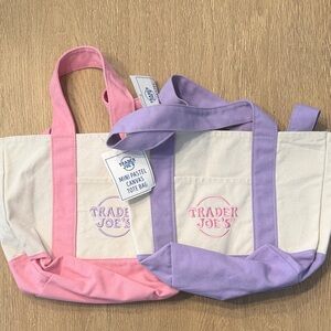 Set of Trader Joe’s Mini Pastel Canvas Totes